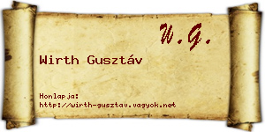 Wirth Gusztáv névjegykártya